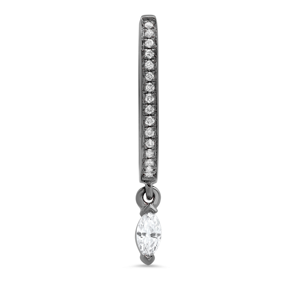 Medium Maasai Hoop with Marquise Drop White Diamond Pavé – Four Colors — Colette Jewelry