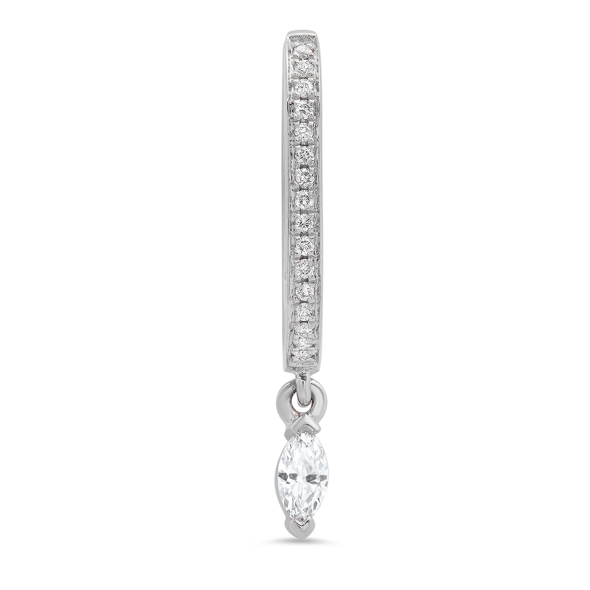 Medium Maasai Hoop with Marquise Drop White Diamond Pavé – Four Colors — Colette Jewelry