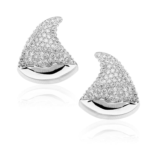 Sharkbite Stud Earrings — 18K Gold & Diamonds | Colette Jewelry