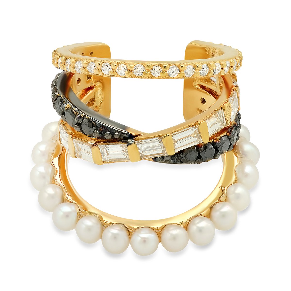 Pearl Entwined Ear Cuff – 18K Gold & Pearl Earring | Colette Jewelry