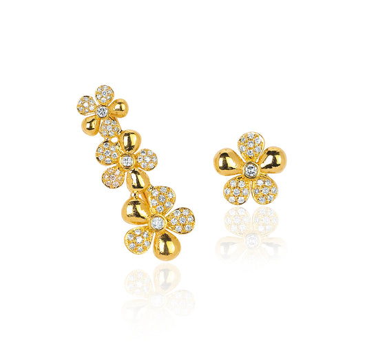 Olivia Two-Color Stud Earrings | 18K Gold | Colette Jewelry