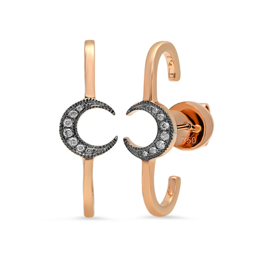 Mini Moon Lobe Cuffs – 18K Gold Stud Earrings — Colette Jewelry