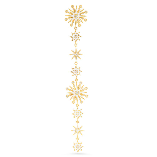 Pyxis Star Duster Earrings | 18K Yellow Gold & White Diamonds | Galaxia | Colette Jewelry