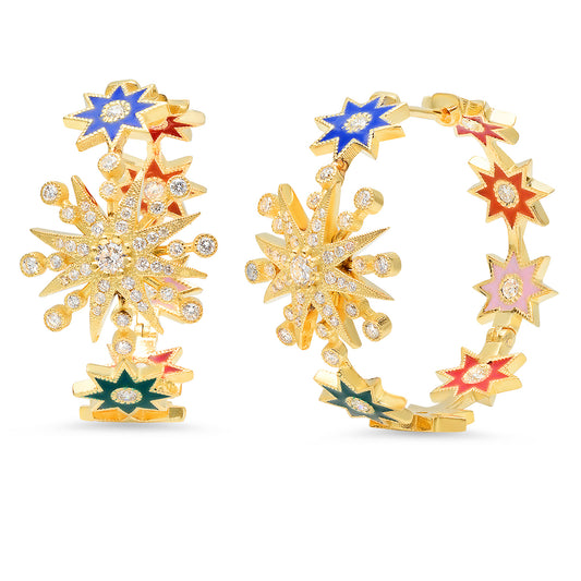 Nova Hoop Earrings | 18K Gold Diamond Hoops | Colette Jewelry
