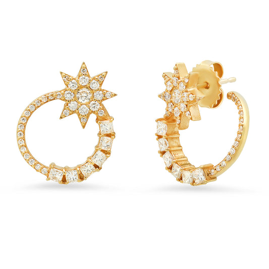 Shooting Star Ear Jewel | 18K Yellow Gold & White Diamonds | Galaxia | Colette Jewelry