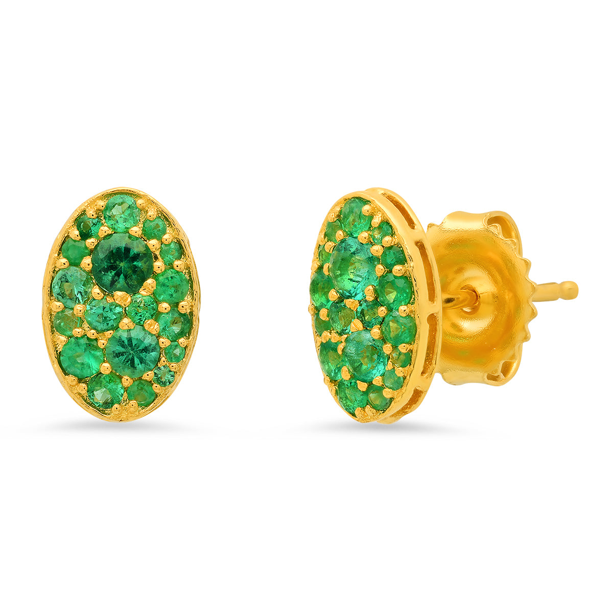 Petit Cluster Studs Tsavorite | 18K Gold Stud Earrings | Colette Jewelry