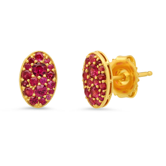 Petit Cluster Studs Ruby — 18K Gold Ruby Earrings | Colette Jewelry