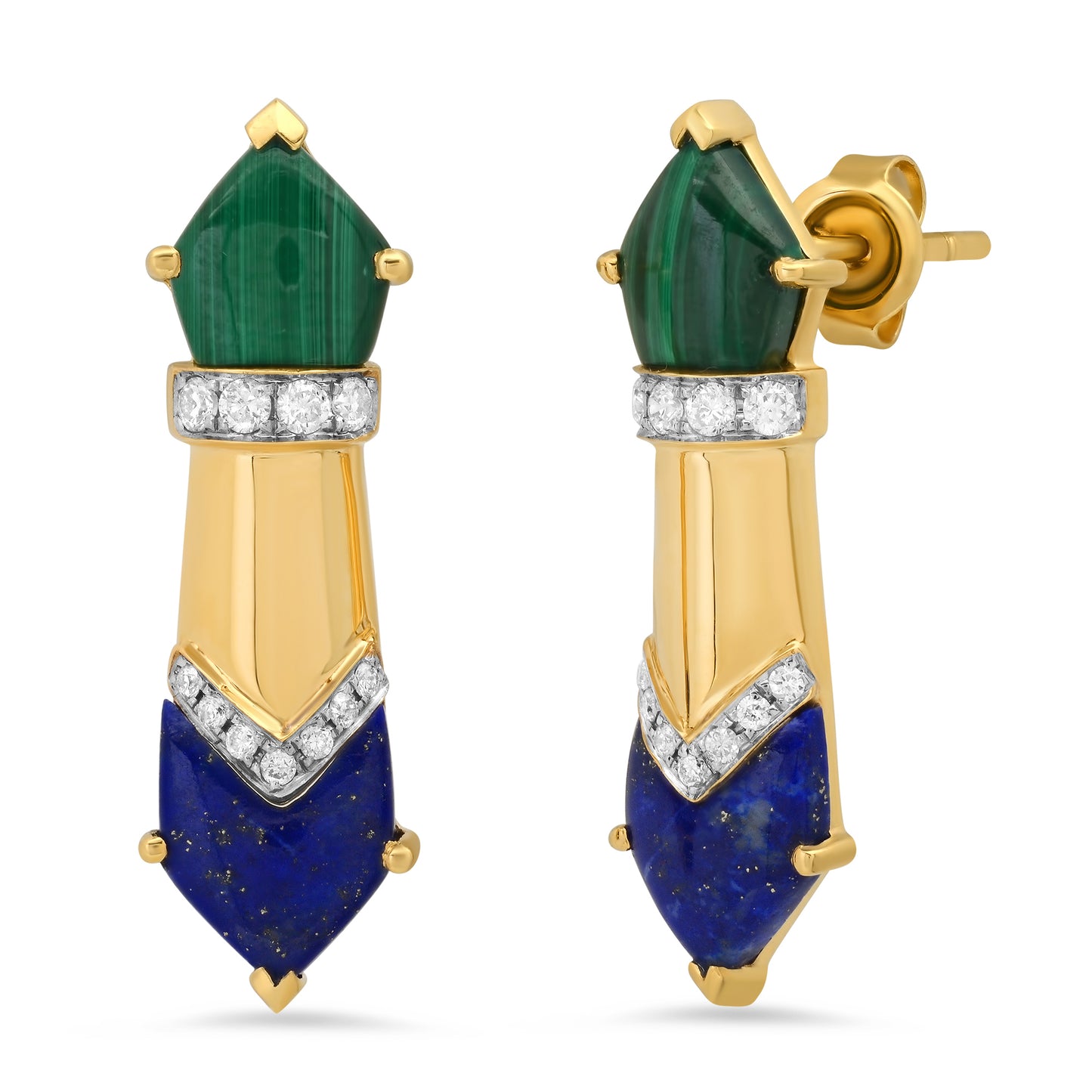 Penacho Classic Studs – 18K Gold Diamond Earrings | Colette Jewelry