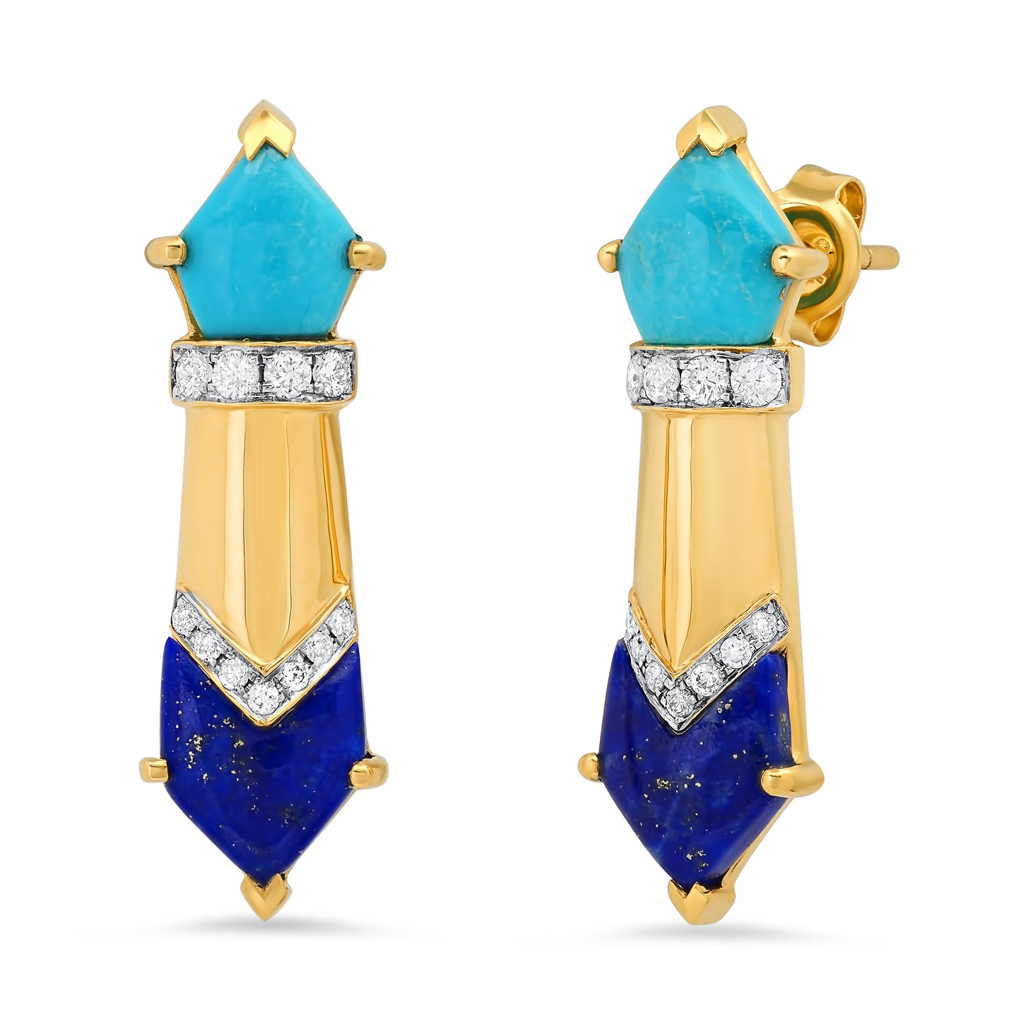 Penacho Classic Studs – 18K Gold Diamond Earrings | Colette Jewelry