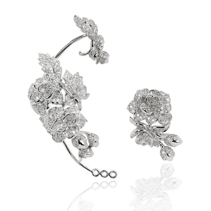 White Thorn Stud Earrings in 18K Gold & Diamond with brilliant-cut diamond — Colette Jewelry