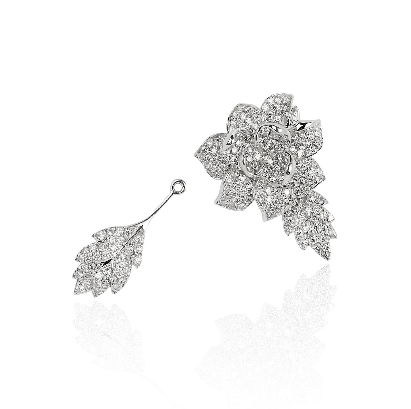 White Rose Stud Earring in 18K Gold | Colette Jewelry