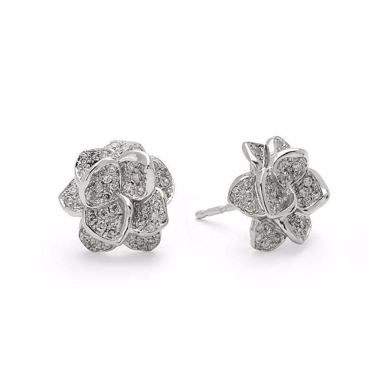 White Safrano Diamond Stud Earrings | Colette Jewelry