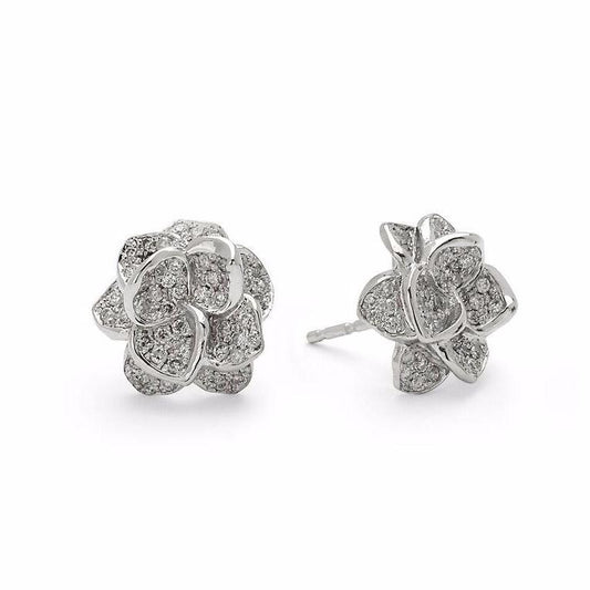 White Safrano Diamond Stud Earrings | Colette Jewelry