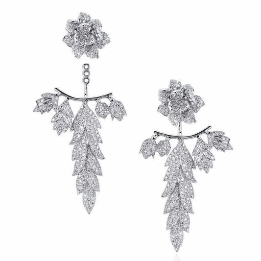 White Stella Stud Earrings | 18K Gold & Diamond | Colette Jewelry