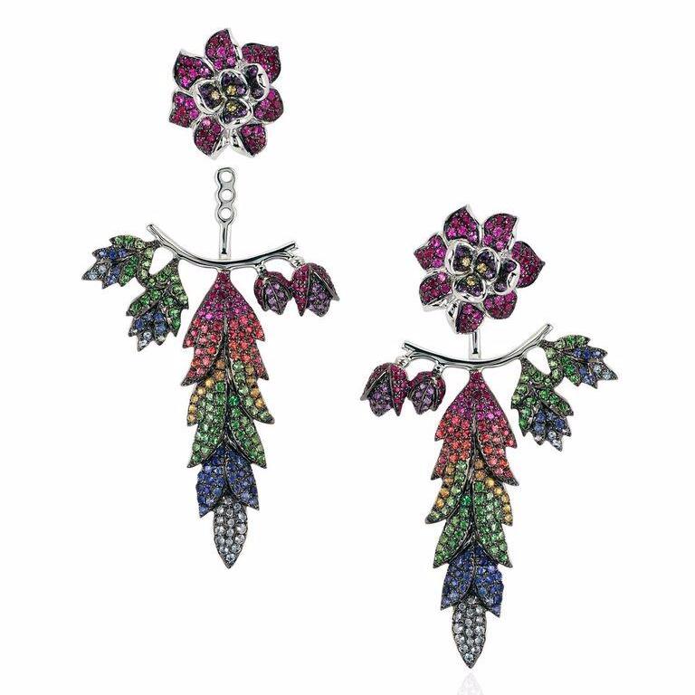 Colored Stella Stud Earrings in 18K Gold with Colored Stones | Colette Jewelry