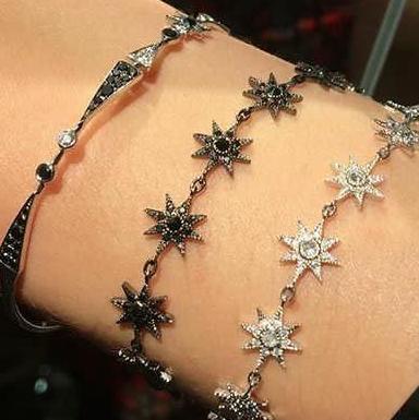 Soft Glow Star Bracelet Three Colors | 18K Gold Diamond & Sapphire | Twinkle Galaxia | Colette Jewelry