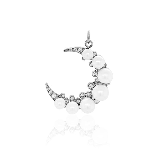Pearl Moon Charm in 18K Gold | Colette Jewelry