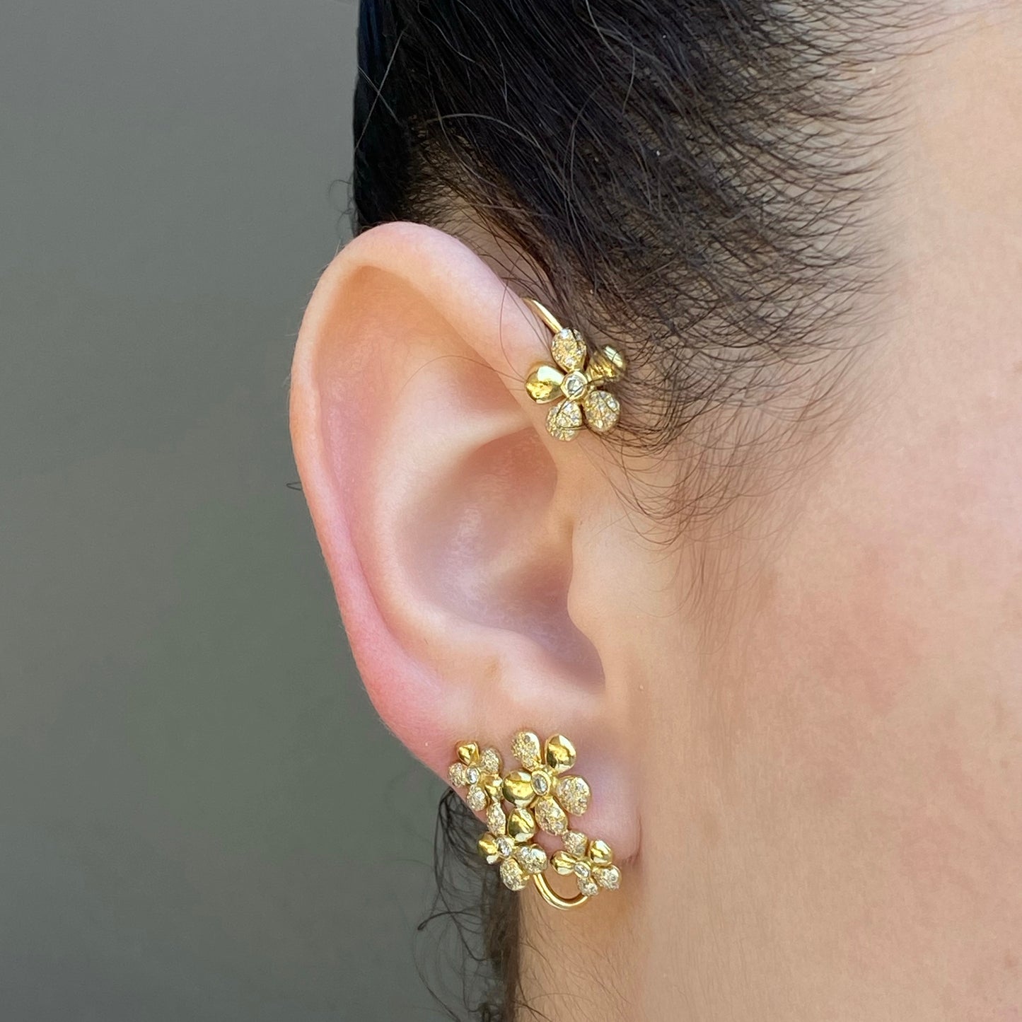 Tansy Stud Earrings — 18K Gold & Diamond Studs | Colette Jewelry