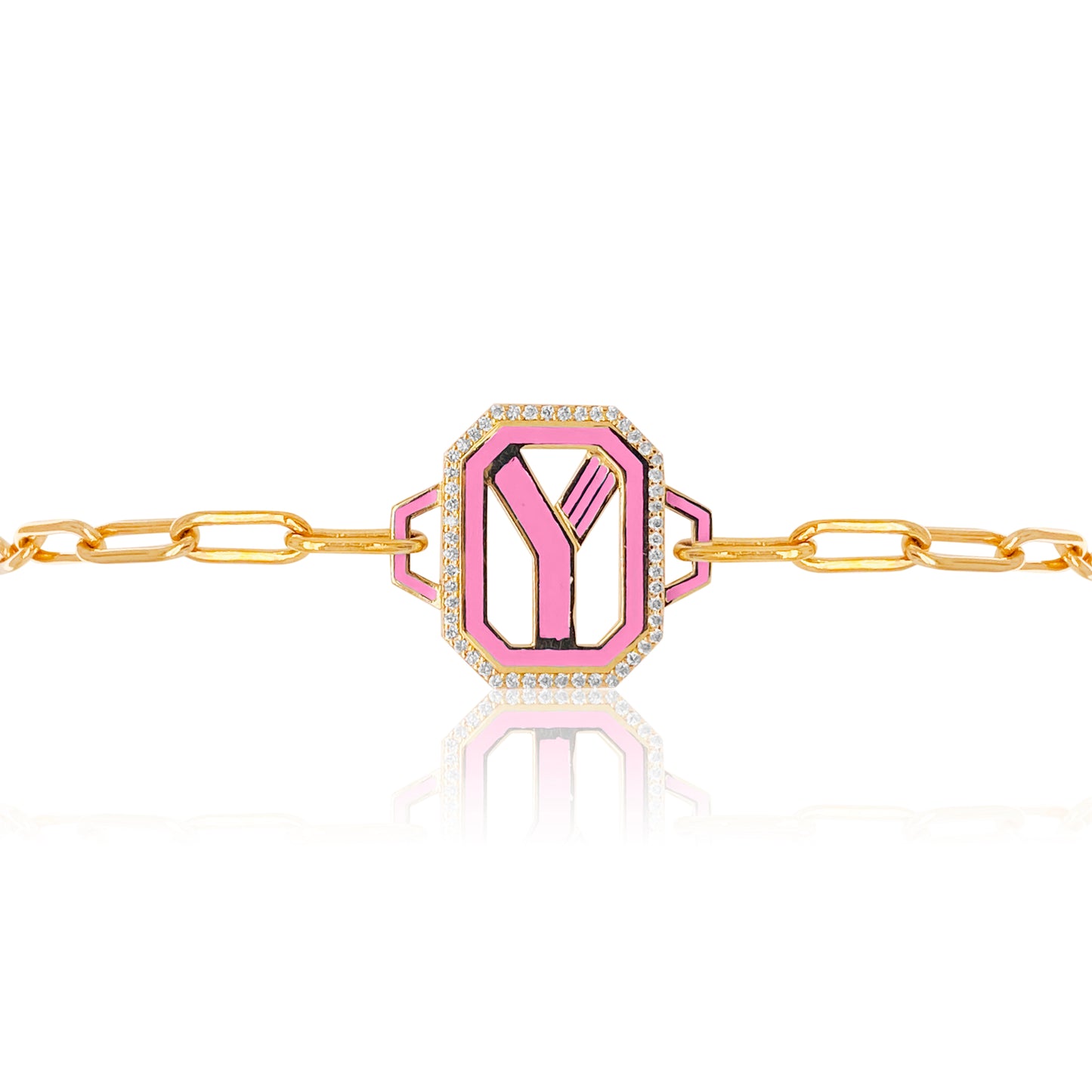 Gatsby Initial Bracelet in 18K Gold – Fifteen Colors | Colette Jewelry