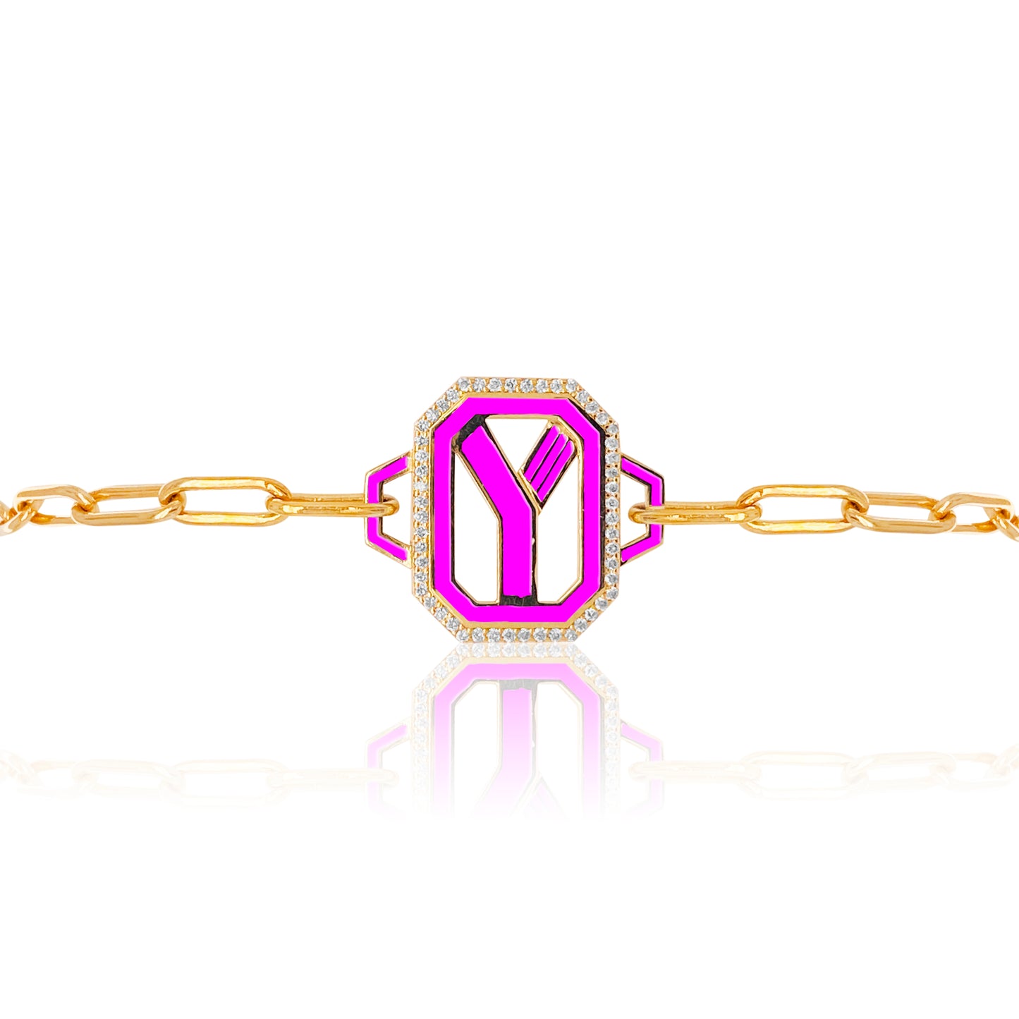 Gatsby Initial Bracelet in 18K Gold – Fifteen Colors | Colette Jewelry