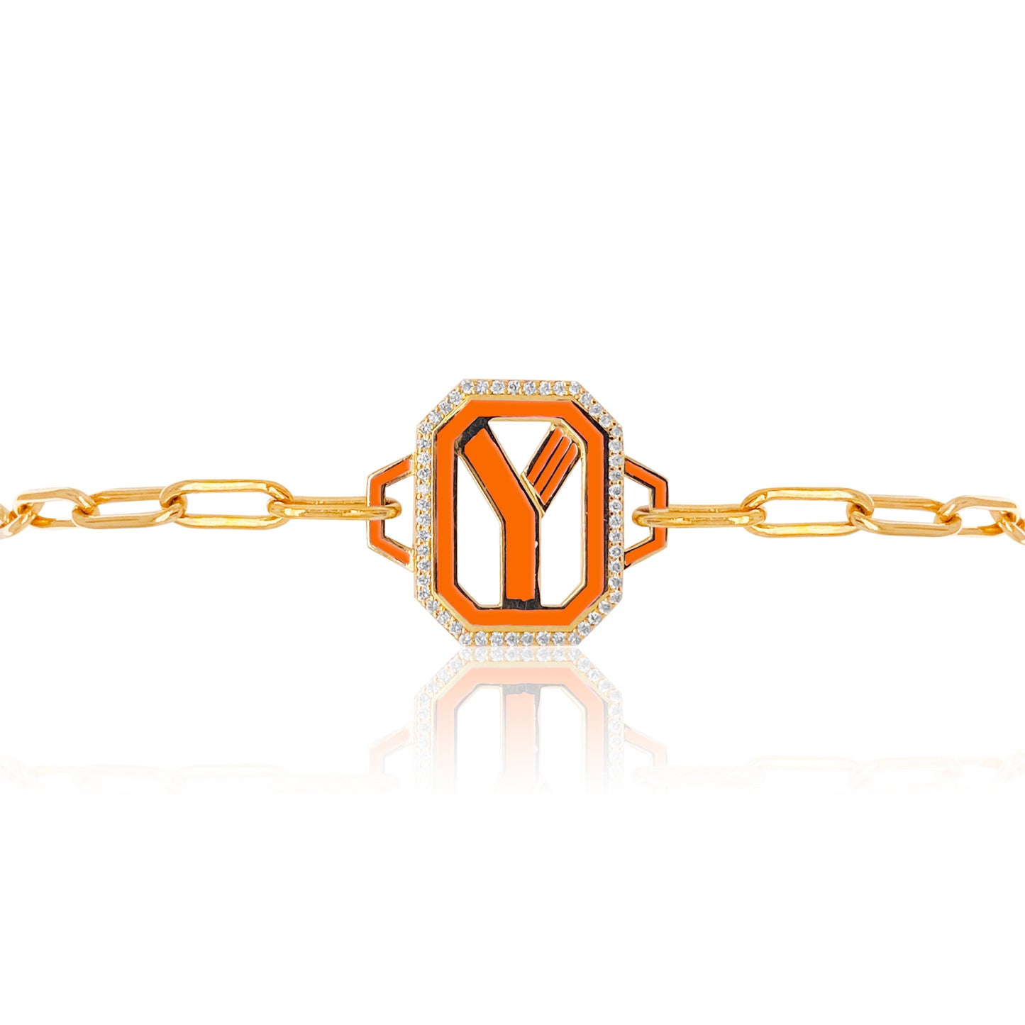 Gatsby Initial Bracelet in 18K Gold – Fifteen Colors | Colette Jewelry