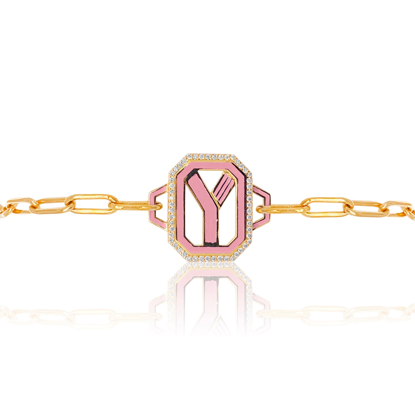 Gatsby Initial Bracelet in 18K Gold – Fifteen Colors | Colette Jewelry