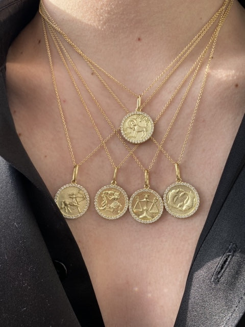 Cancer Zodiac Pendant | 18K Gold Diamond Necklace | Colette Jewelry