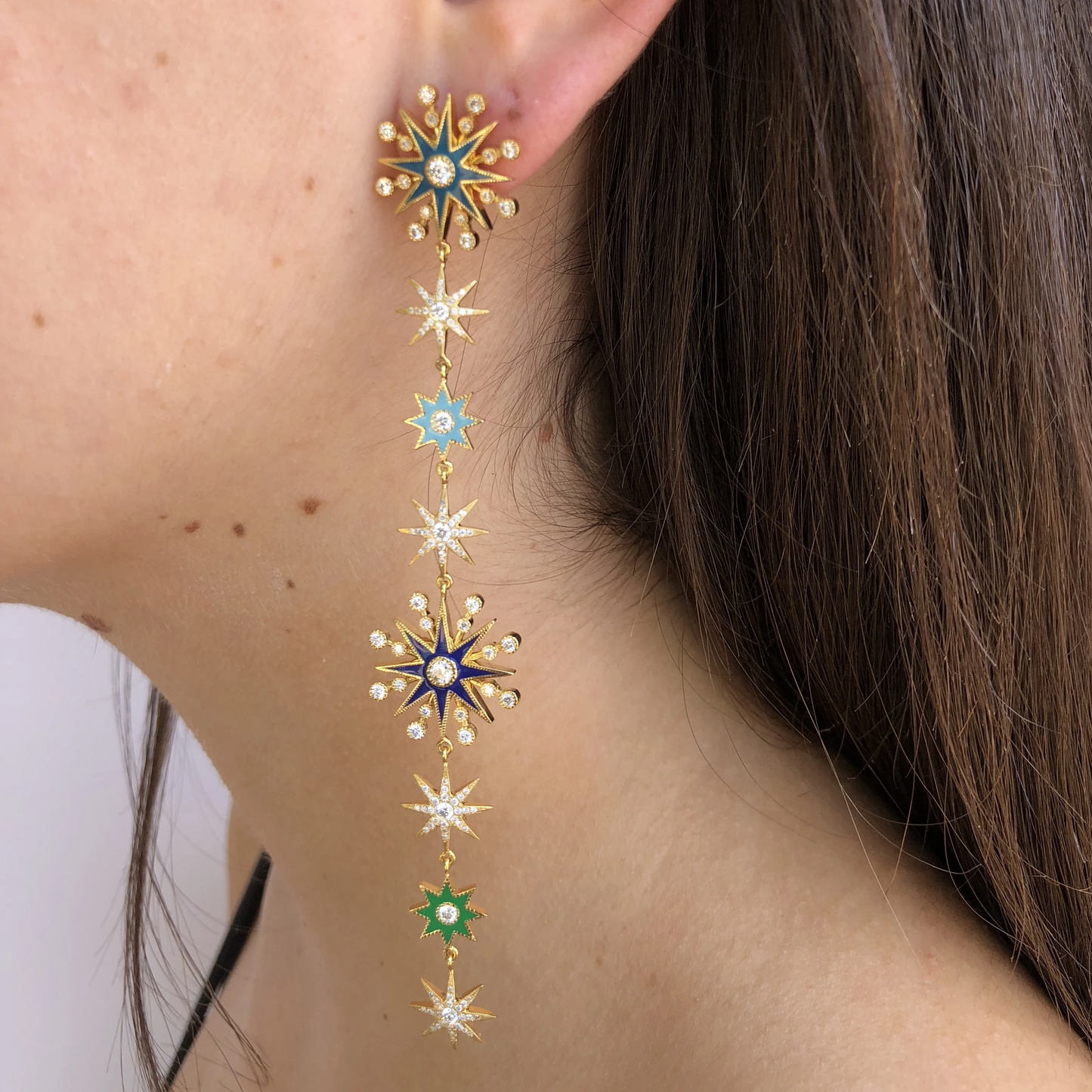 Pyxis Star Duster Stud Earrings | 18K Gold & Diamonds | Colette Jewelry