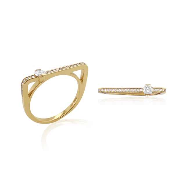 Maasai Pavé Square Band Four Colors 18K Gold Ring | Colette Jewelry