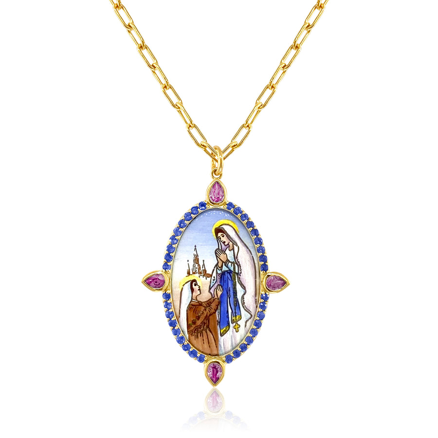Our Lady of Fatima Medal with Chain – 18K Gold High Jewelry | Colette Jewelry