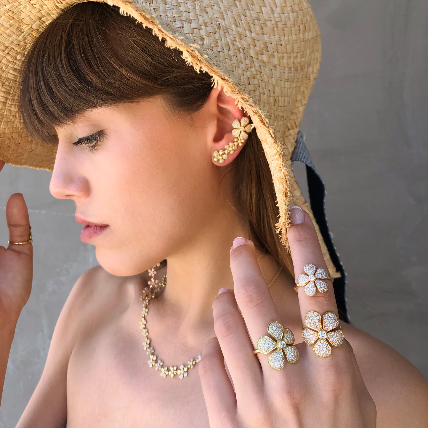 Olivia Two-Color Stud Earrings | 18K Gold | Colette Jewelry