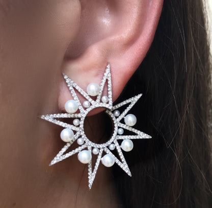 Lyra White Stud Earrings — Colette Jewelry