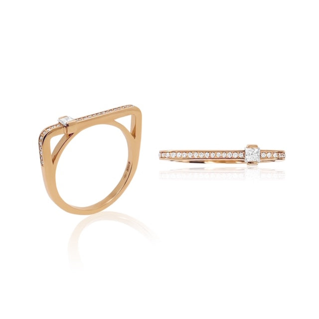 Maasai Pavé Square Band in Four Colors in 18K Gold Ring — Colette Jewelry