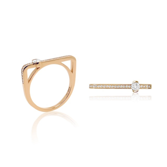 Maasai Pavé Square Band Four Colors 18K Gold Ring | Colette Jewelry