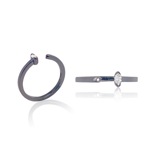 Maasai Open Band Ring Four Colors 18K Gold with diamond — Colette Jewelry