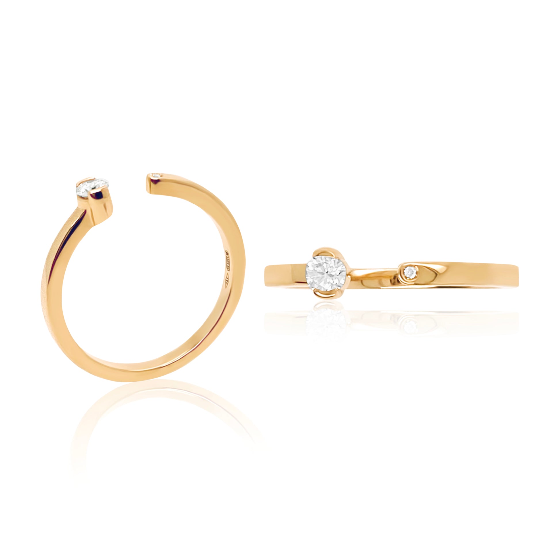 Maasai Open Band Ring in Four Colors in 18K Gold with diamond — Colette Jewelry