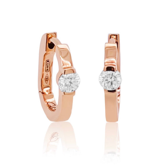 Small Maasai Hoop Studs | Round White Diamond | Two-Tone 18K Gold | Colette Jewelry