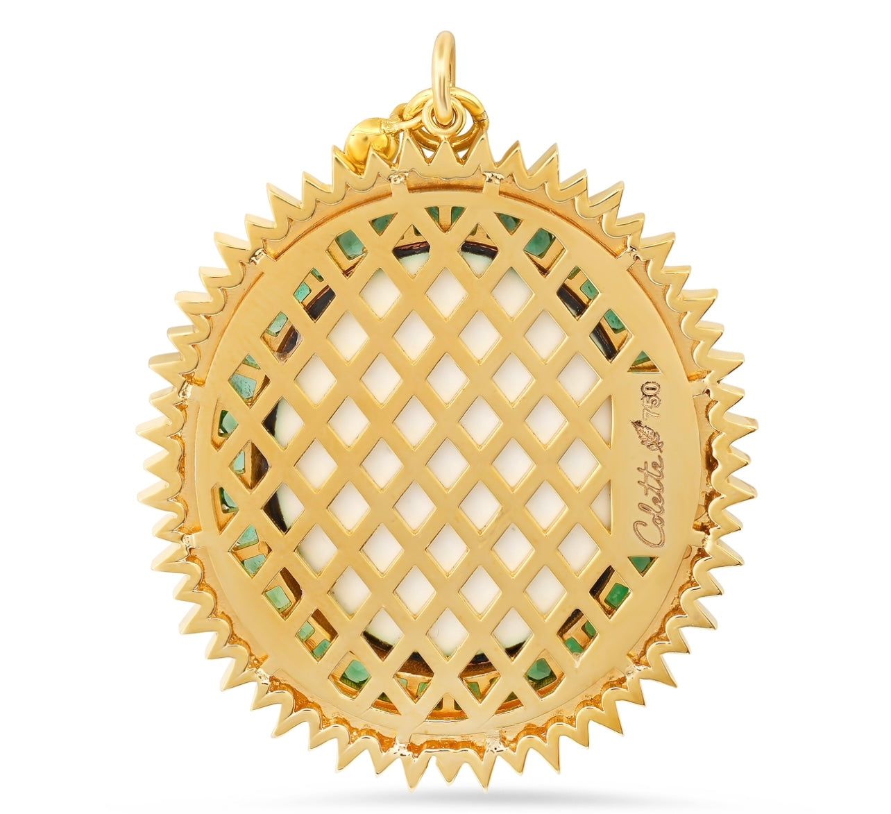 Master Evil Eye Charm with Chain 18K Gold Diamonds Colette Jewelry