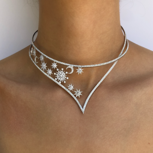 Larissa Necklace – Diamond Constellation Choker in 18K Gold | Colette Jewelry