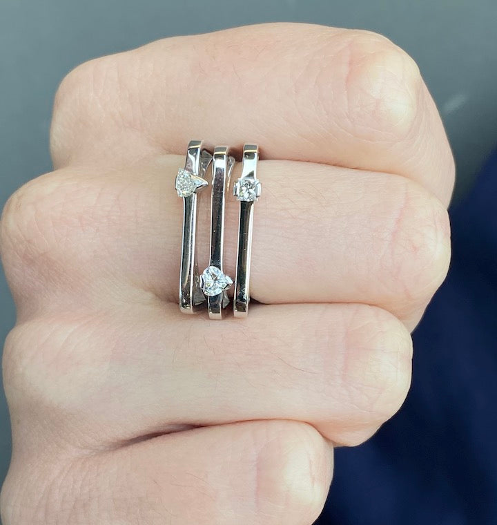 Maasai Square Band Four Colors 18K Gold Ring | Colette Jewelry
