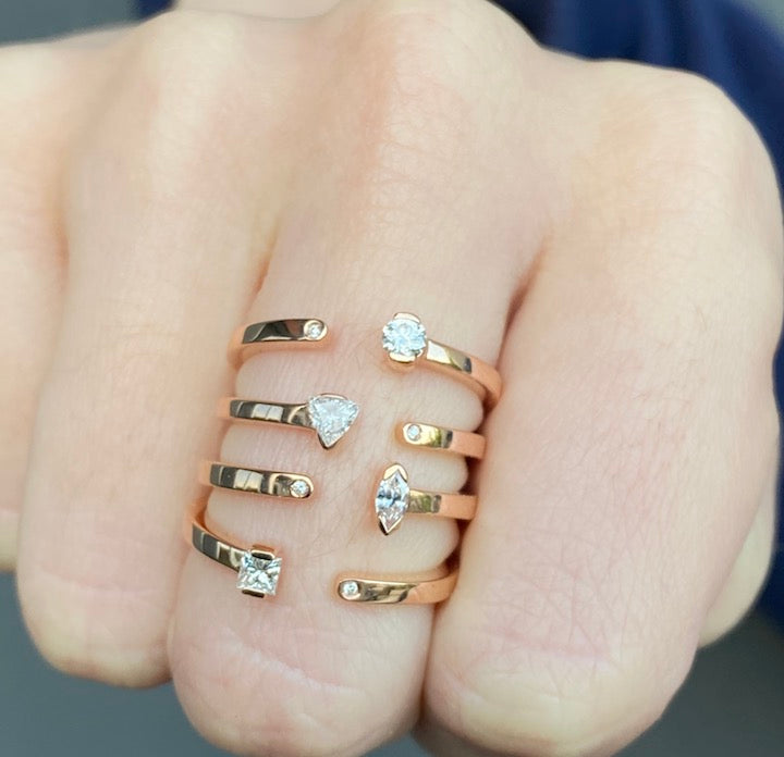 Maasai Open Band Ring in Four Colors in 18K Gold — Colette Jewelry
