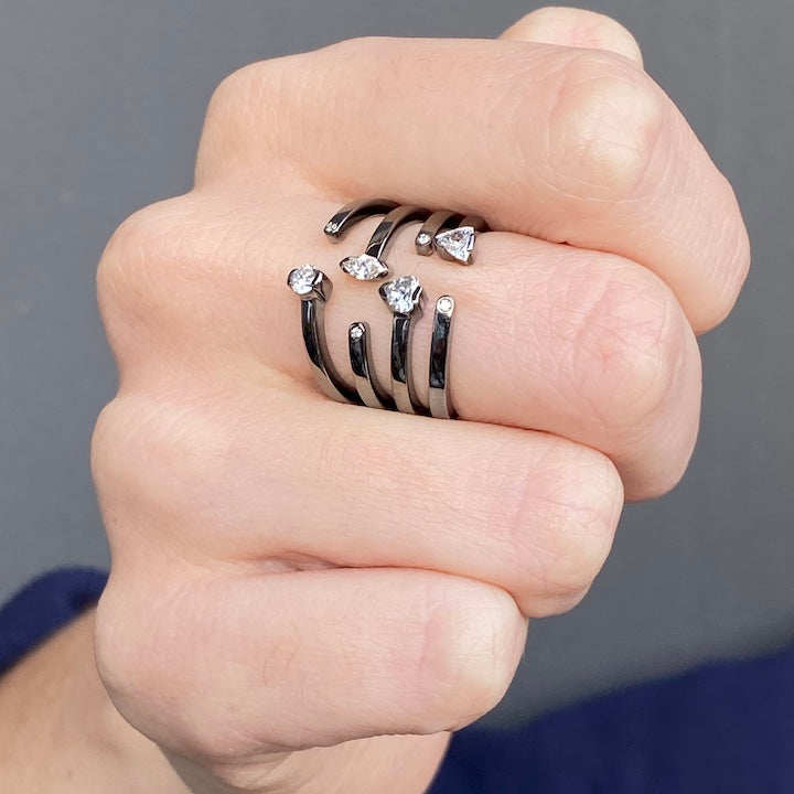 Maasai Open Band Ring Four Colors 18K Gold — Colette Jewelry