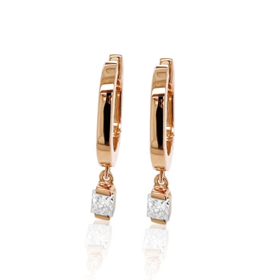 Mini PAIR Princess Drop White Diamond