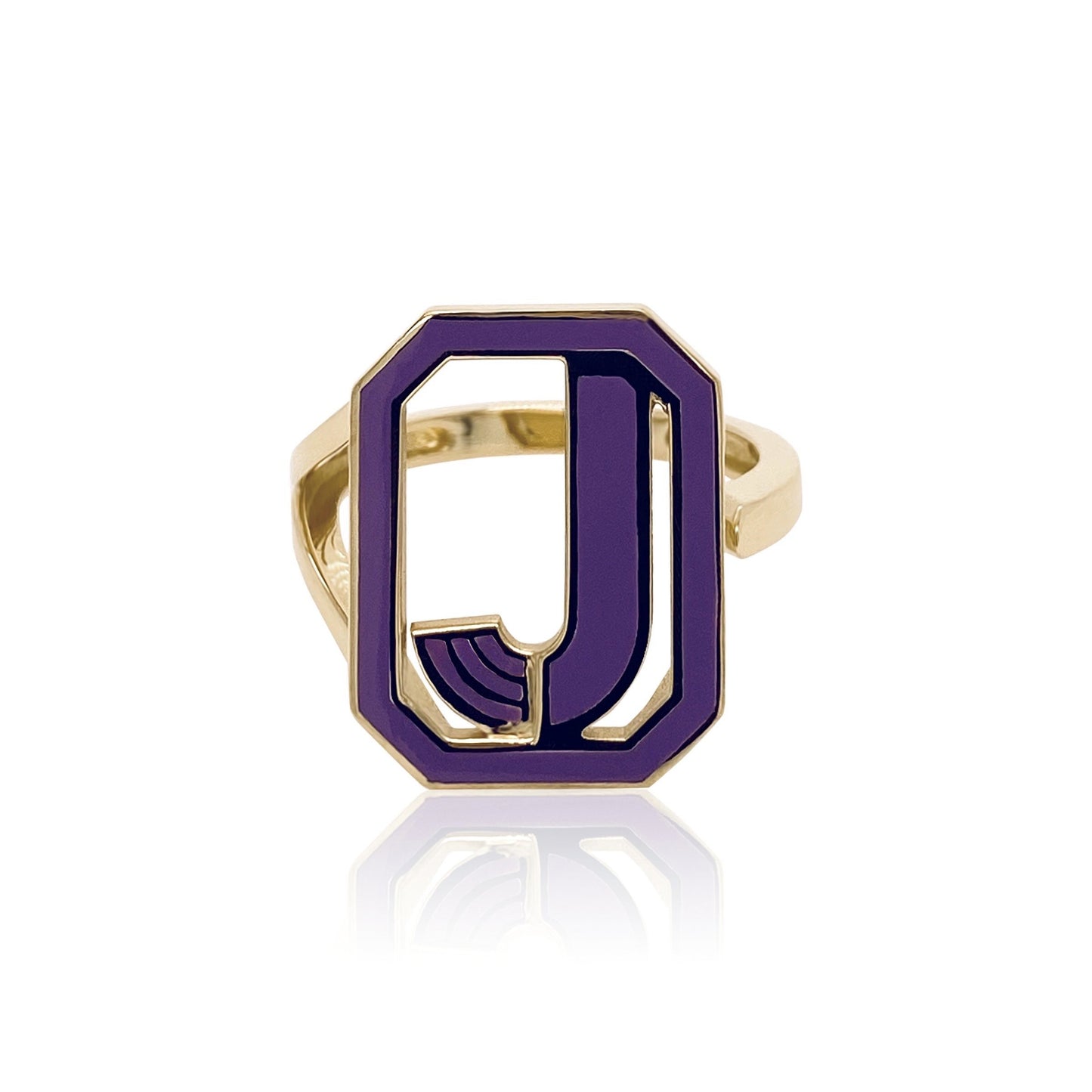 Gatsby Initial Ring in 18K Gold – Fifteen Colors | Colette Jewelry