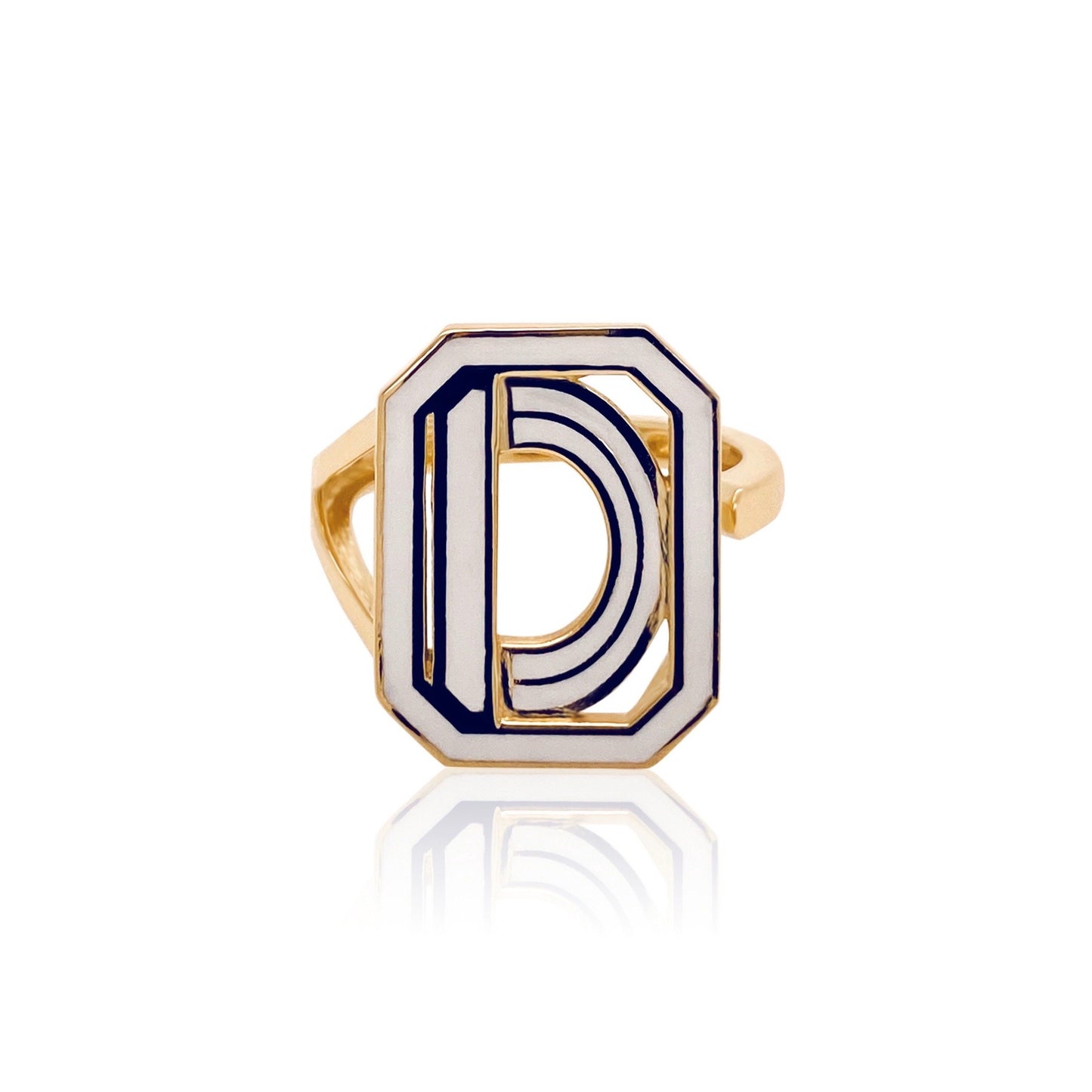 Gatsby Initial Ring in 18K Gold – Fifteen Colors | Colette Jewelry