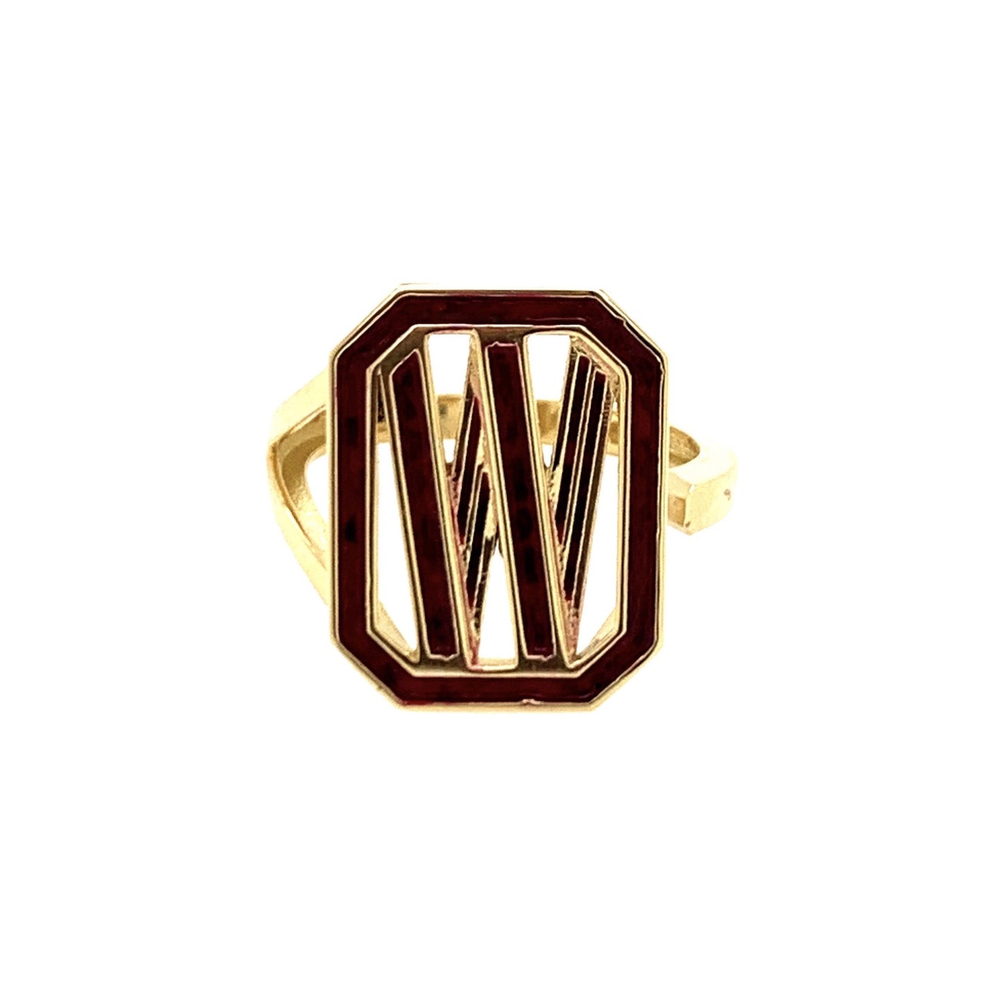 Gatsby Initial Ring in 18K Gold – Fifteen Colors | Colette Jewelry