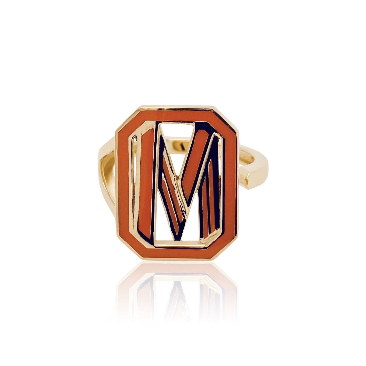 Gatsby Initial Ring in 18K Gold – Fifteen Colors | Colette Jewelry