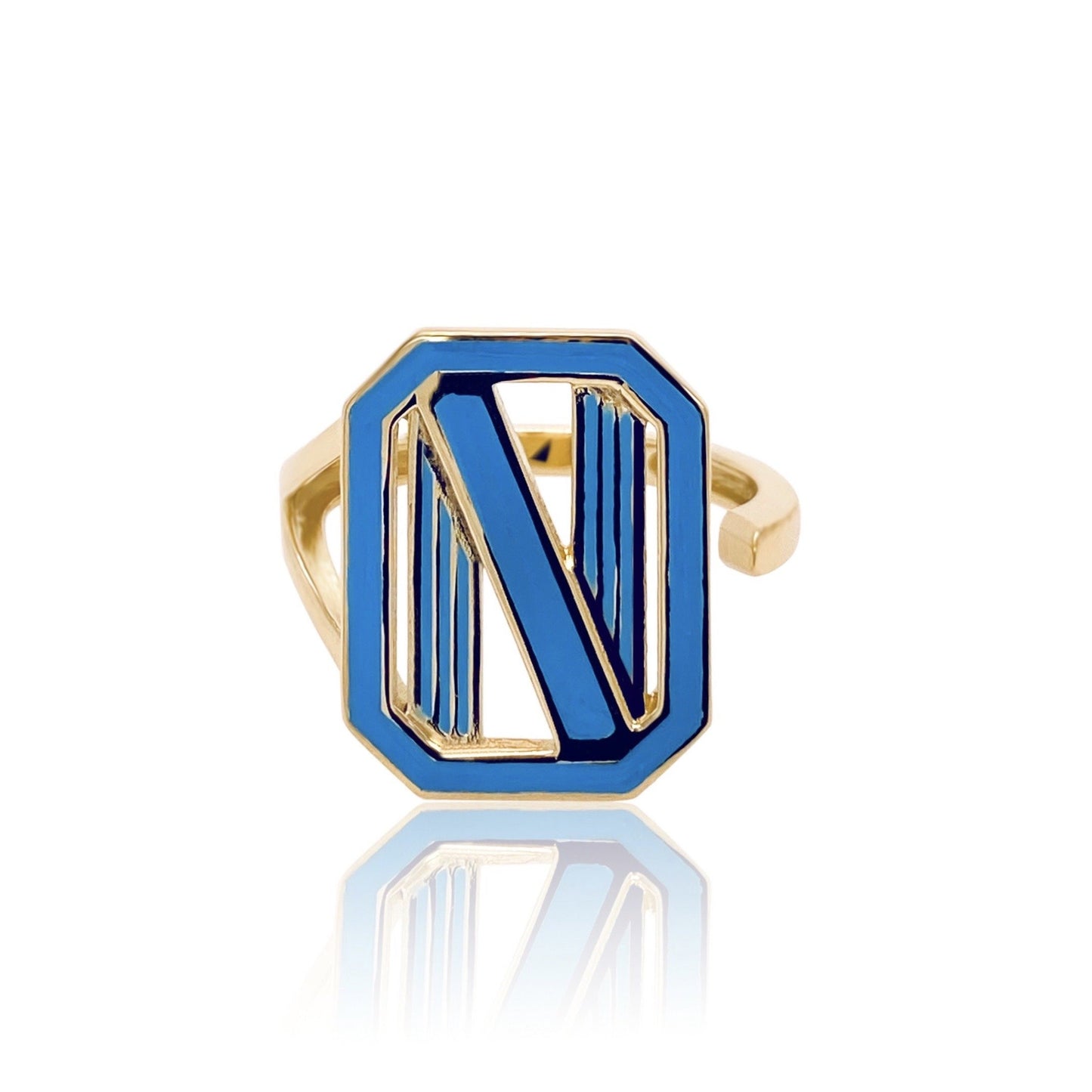 Gatsby Initial Ring in 18K Gold – Fifteen Colors | Colette Jewelry