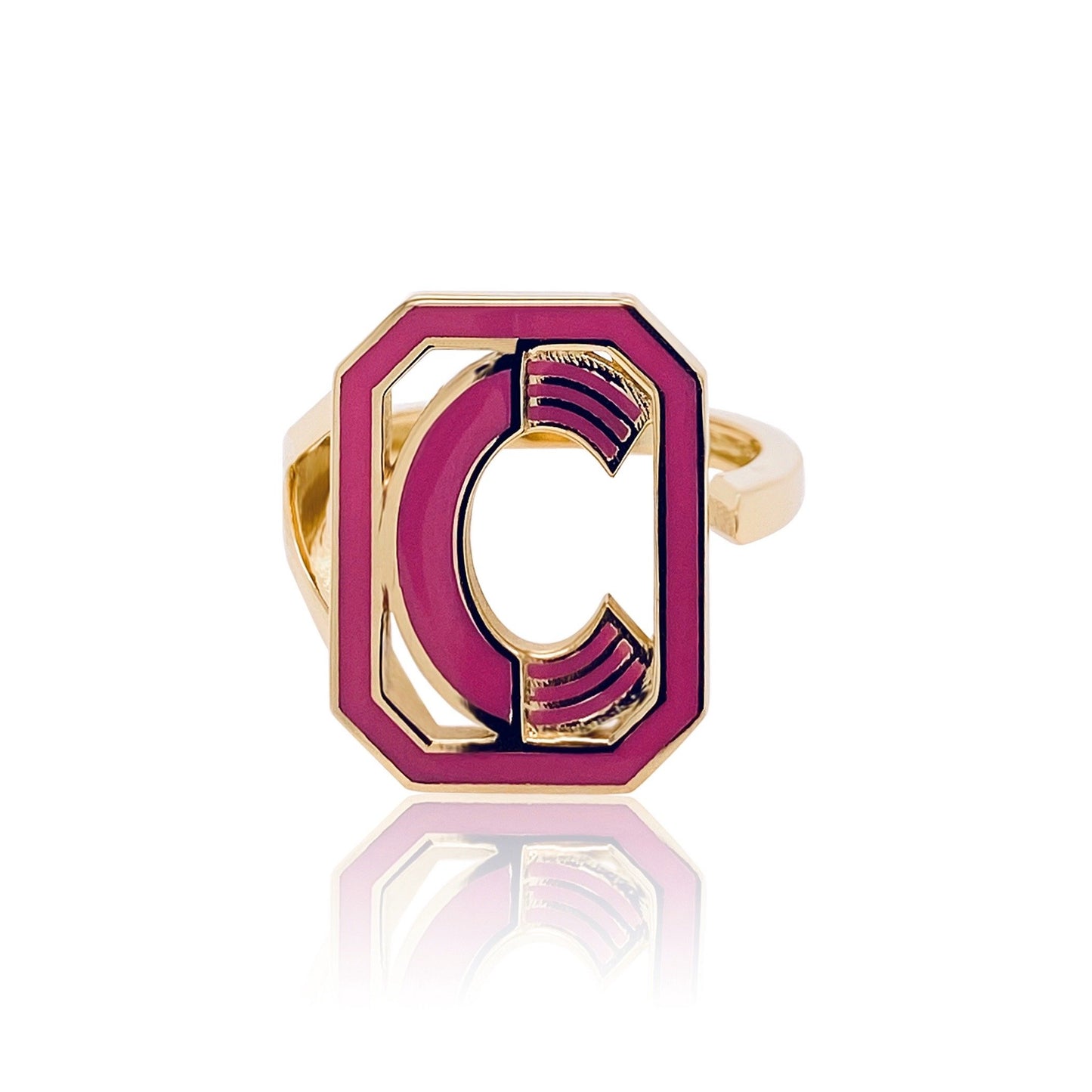 Gatsby Initial Ring in 18K Gold – Fifteen Colors | Colette Jewelry