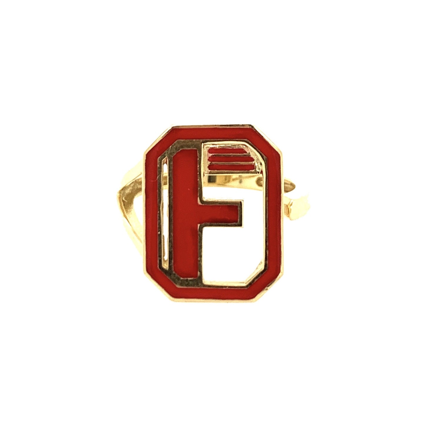 Gatsby Initial Ring in 18K Gold – Fifteen Colors | Colette Jewelry